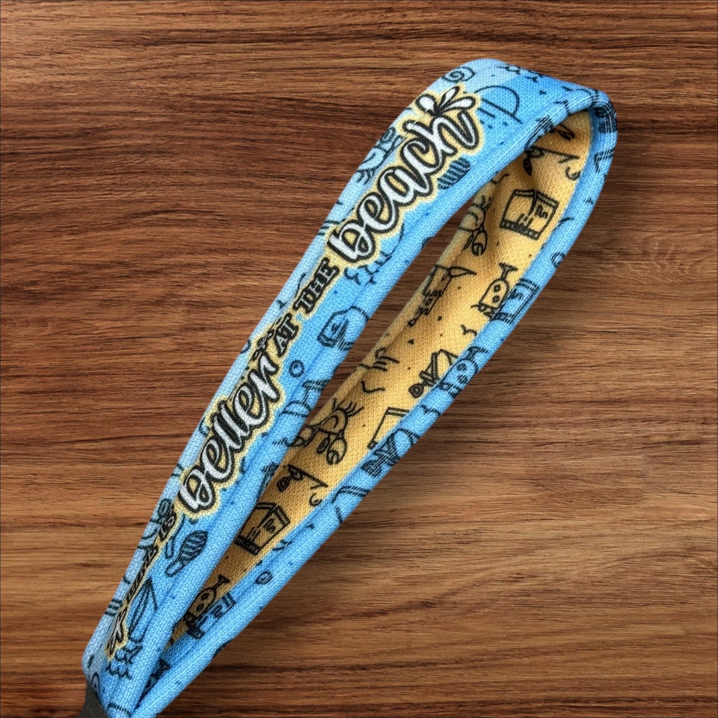 Handmade Beach Wristlet Keychain – Soft Cotton Key Fob with Coastal Images & “Life is Better at the Beach” – Nautical Gift for Her