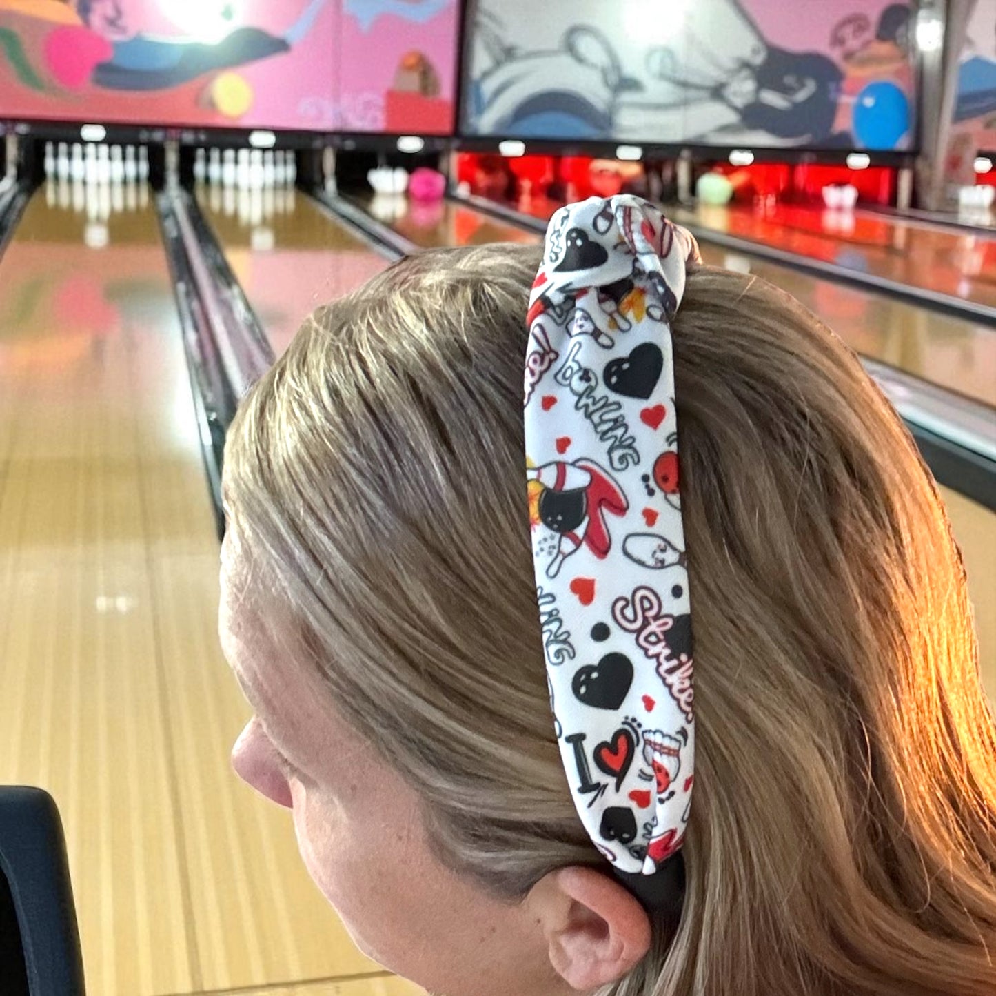 Stylish Bowling-Themed Hair Accessories: Headband & Scrunchie Set for Women, Girls, Teams & Enthusiasts