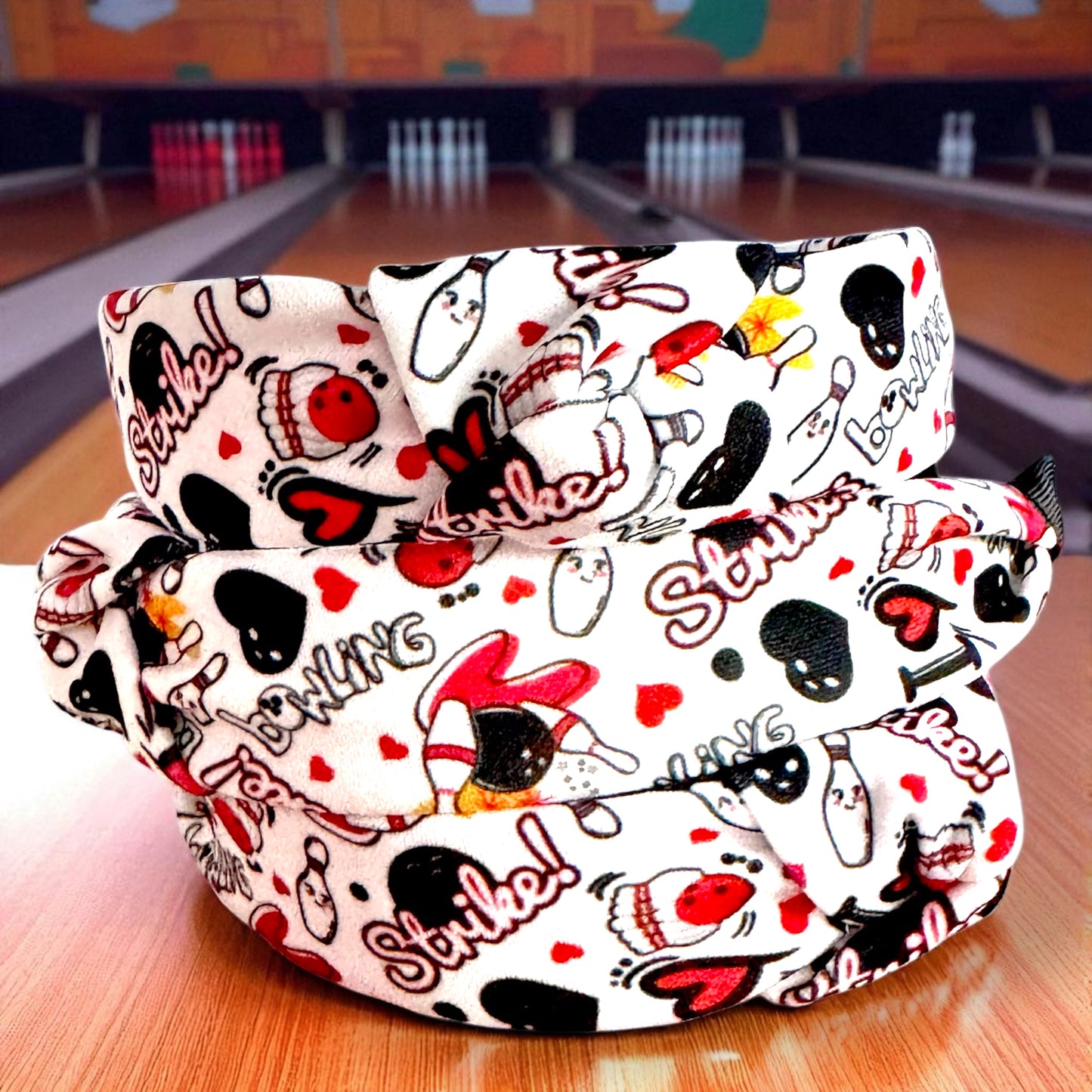 Stylish Bowling-Themed Hair Accessories: Headband & Scrunchie Set for Women, Girls, Teams & Enthusiasts