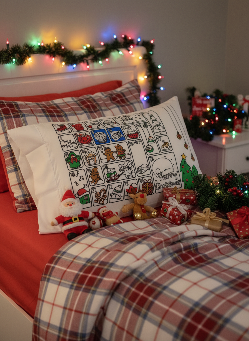 Christmas Advent Calendar Pillowcase