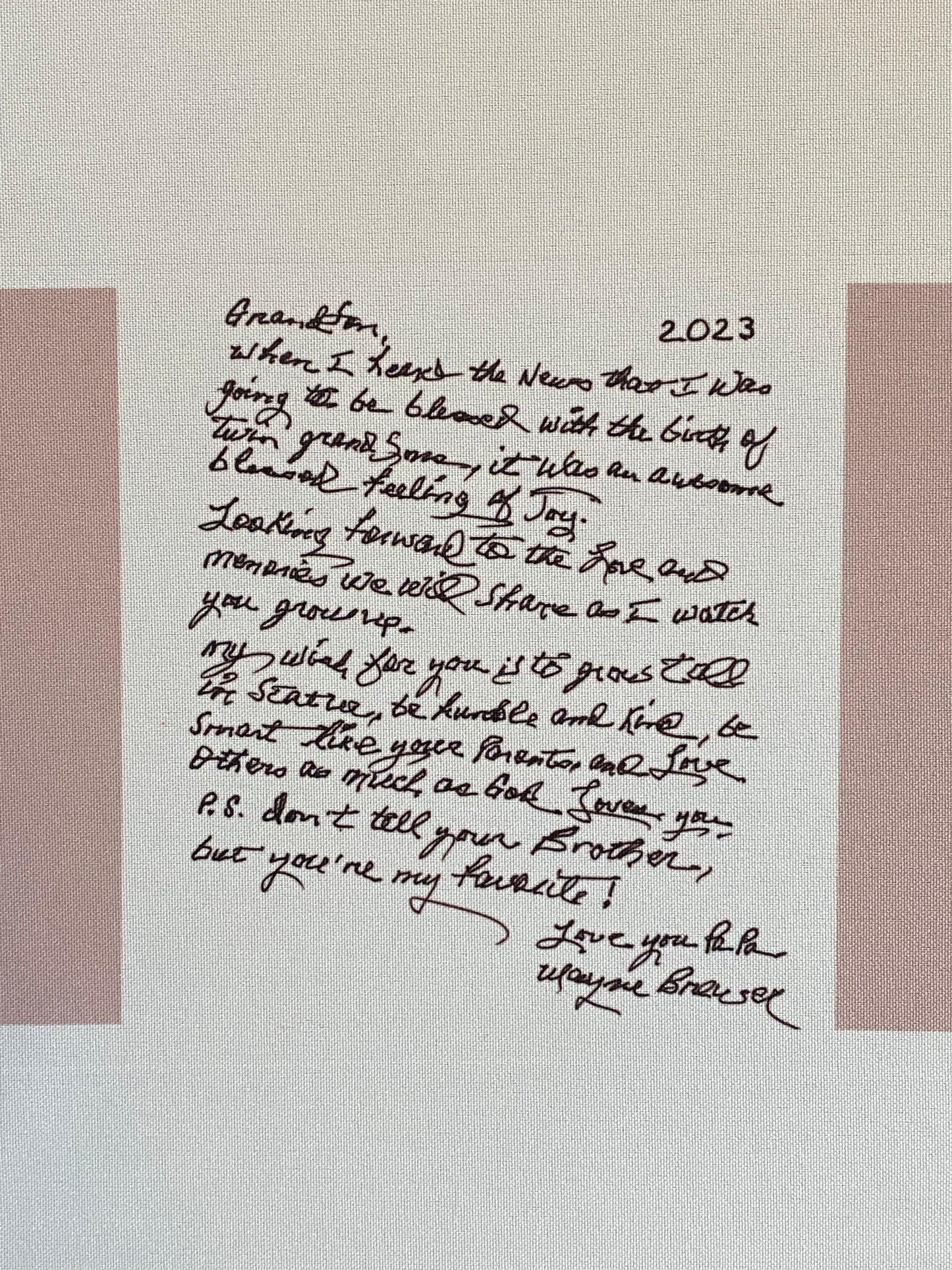 Letters Printed on Fabric