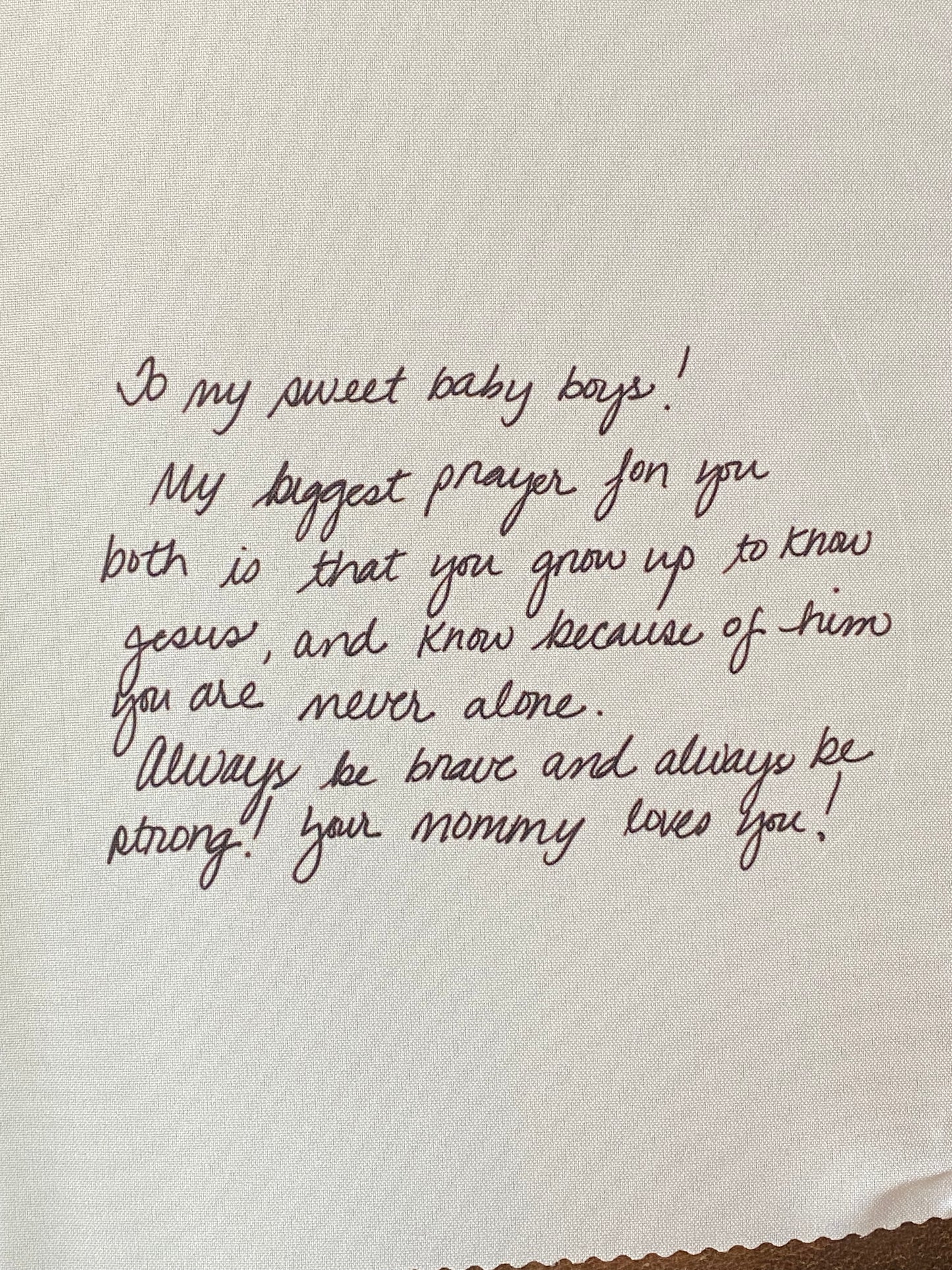 Letters Printed on Fabric