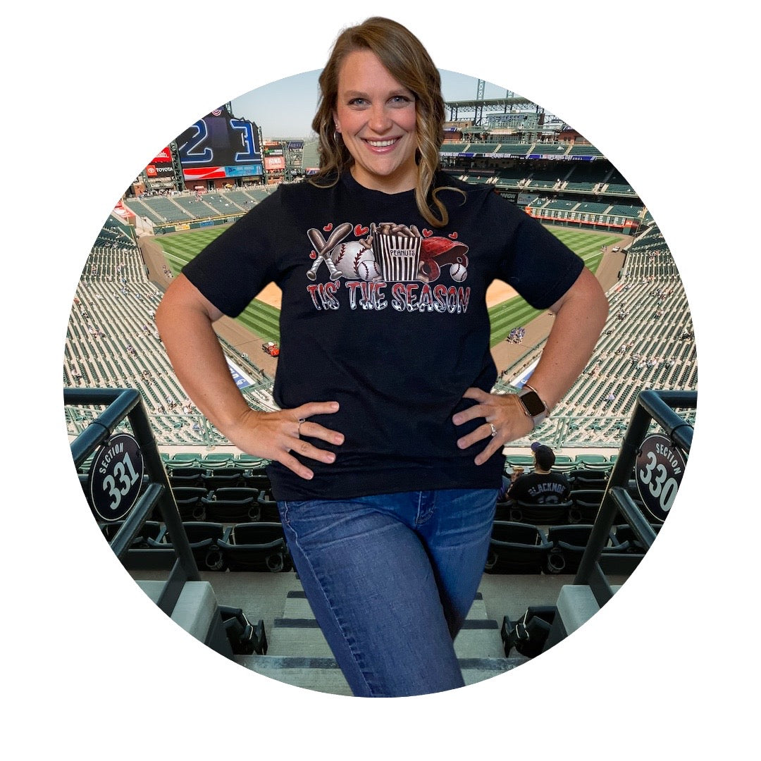 Baseball Tis' The Season Graphic T-Shirt