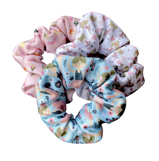 Ballerina Scrunchies, Set of 3 Scrunchies, cute gifts for girls, gifts for ballet students, ballet class supplies