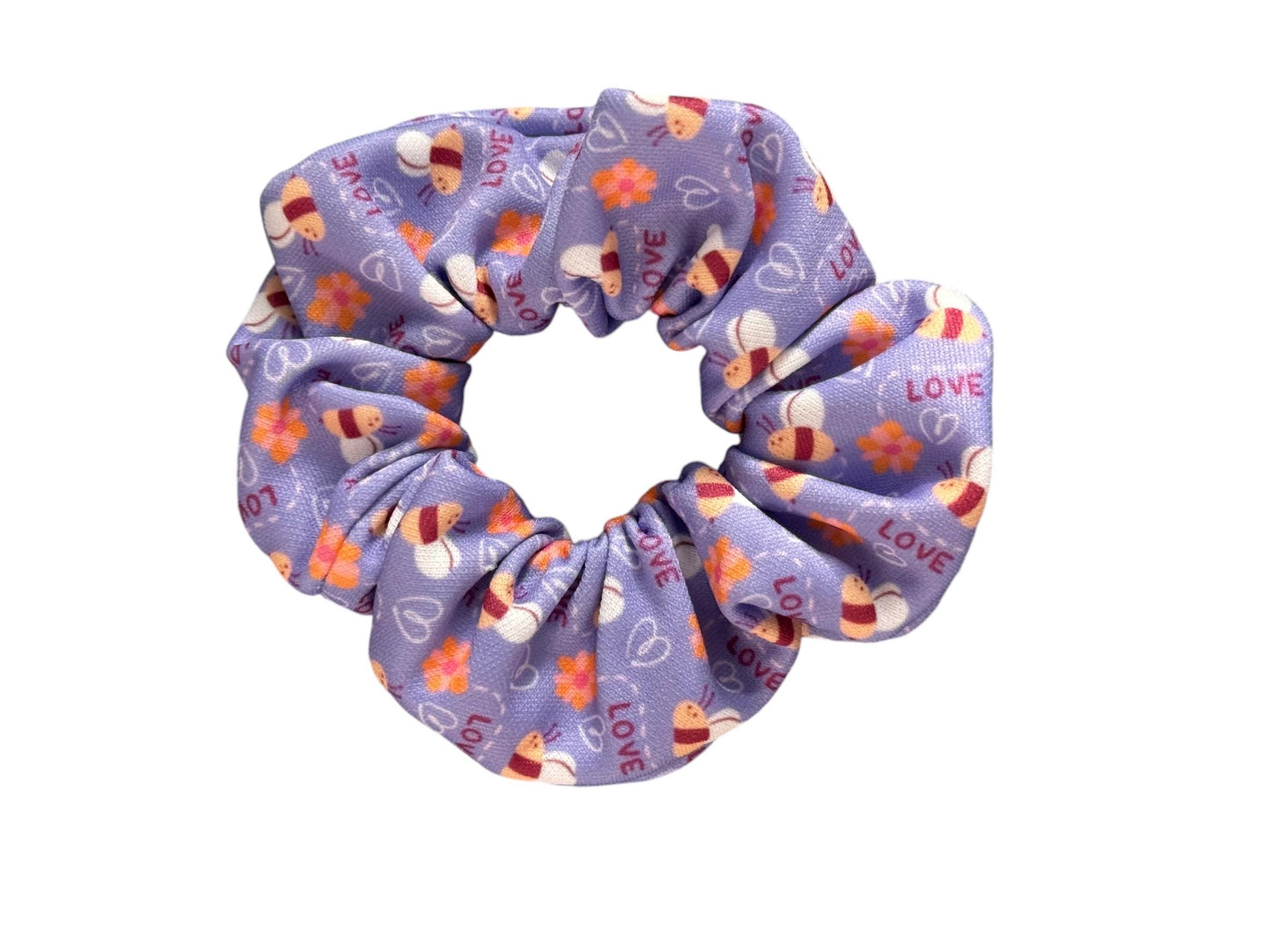 Bumble Bee and Hearts Valentine’s Day scrunchies (set of 3); Valentine’s Day gift for girls; Cute scrunchies for girls